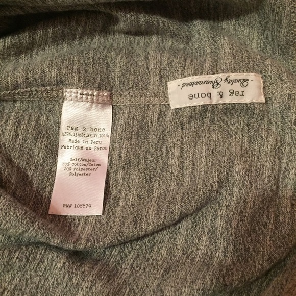 Rag & Bone Heathered Gray Long Sleeve Tee Shirt - Picture 4 of 5